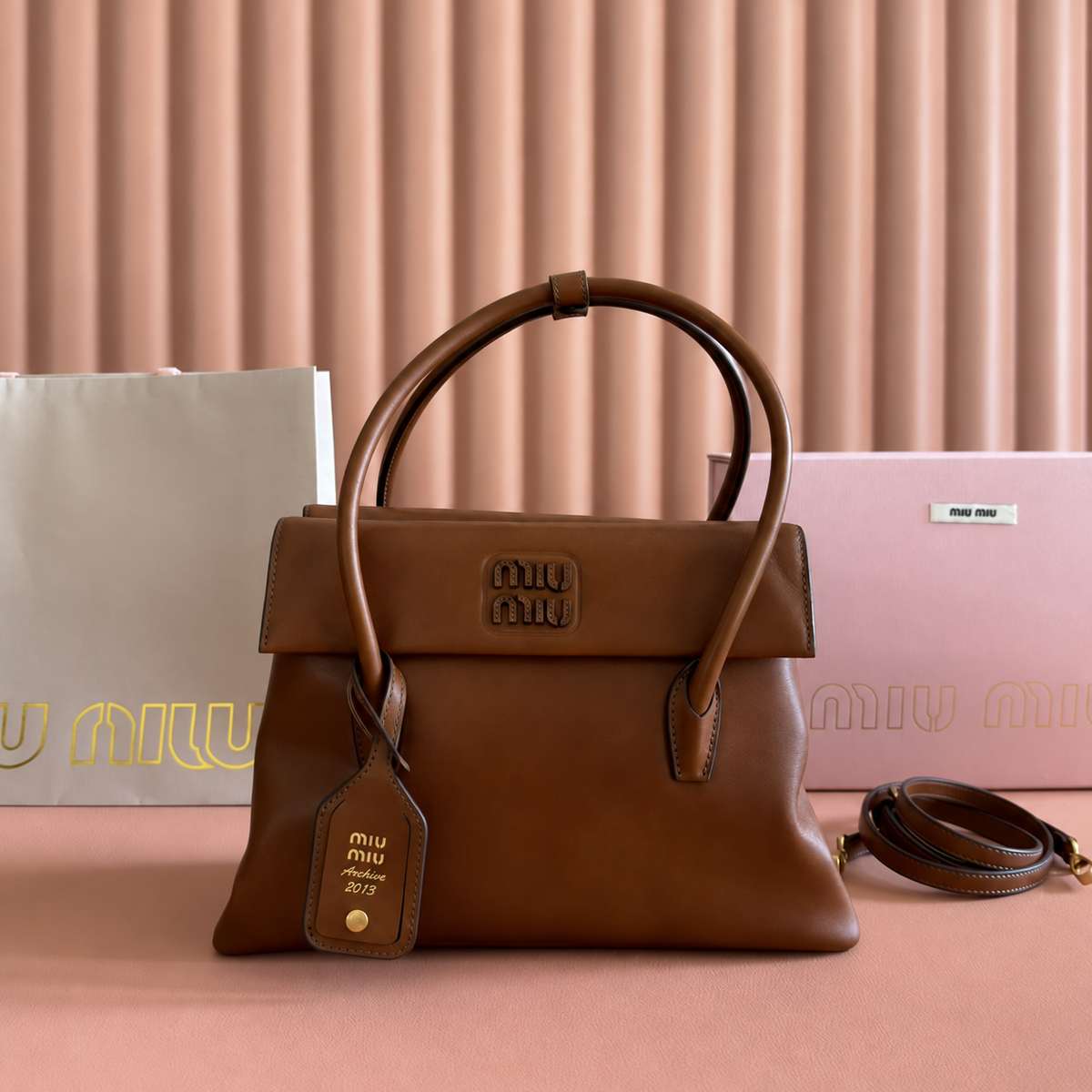 Miu Miu Aventure Soft Tote Bag – Cognac