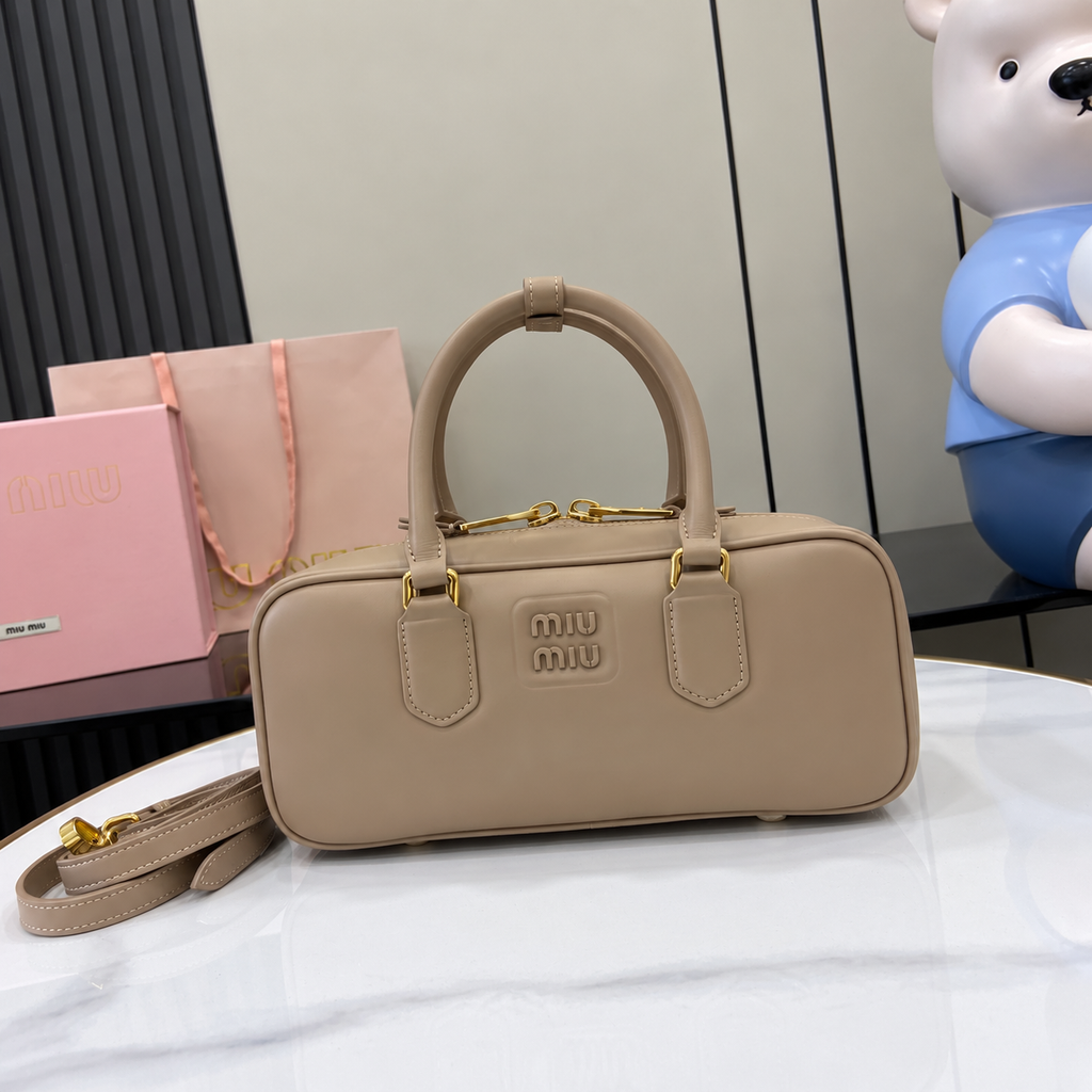 Miu Miu Beau Leather Bag – Taupe