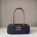 Miu Miu Denim Box Top Handle Bag – Navy Blue