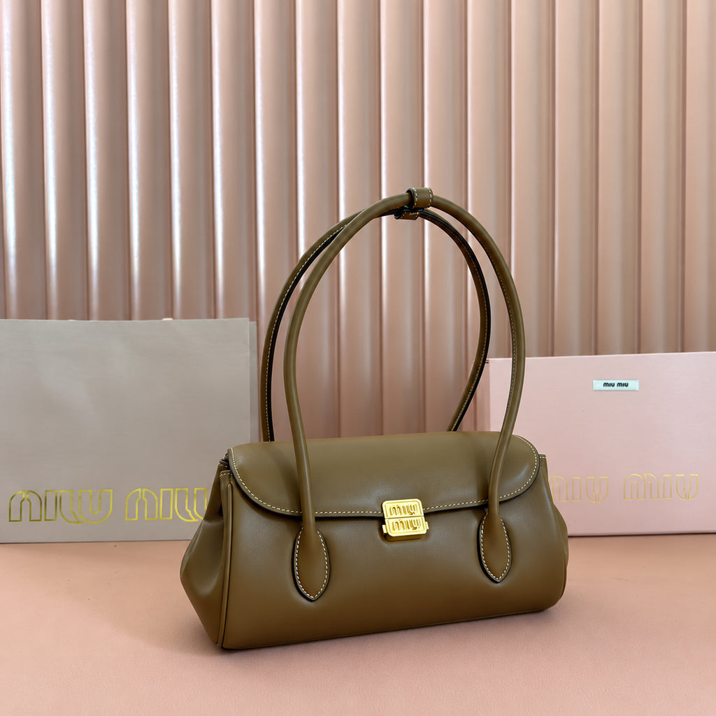 Miu Miu Arcadie Leather Bag – Olive Brown