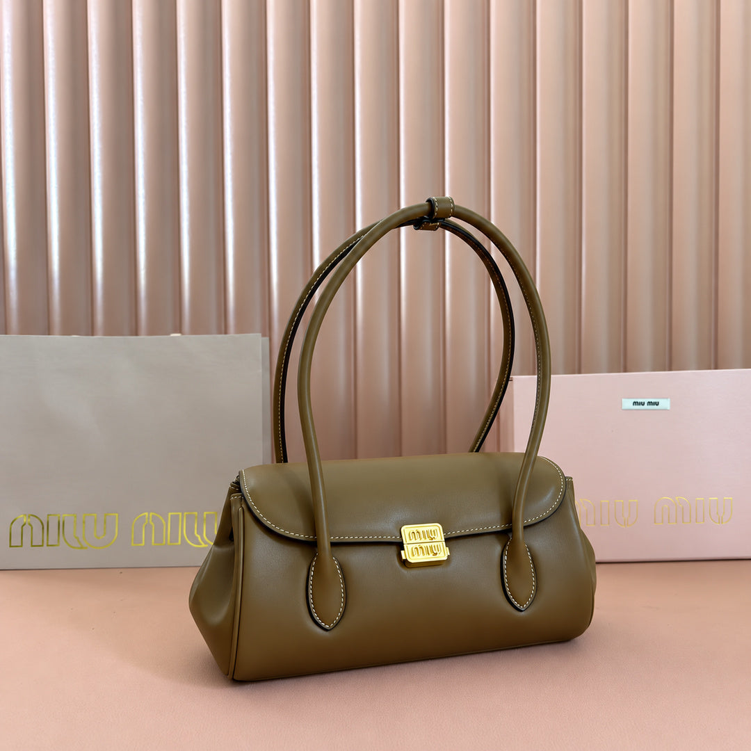 Miu Miu Arcadie Leather Bag – Olive Brown