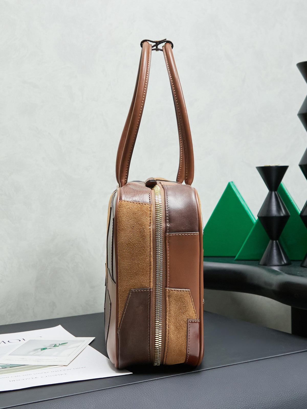Miu Miu Beau Patchwork Leather Bag – Brown