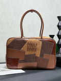 Miu Miu Beau Patchwork Leather Bag – Brown