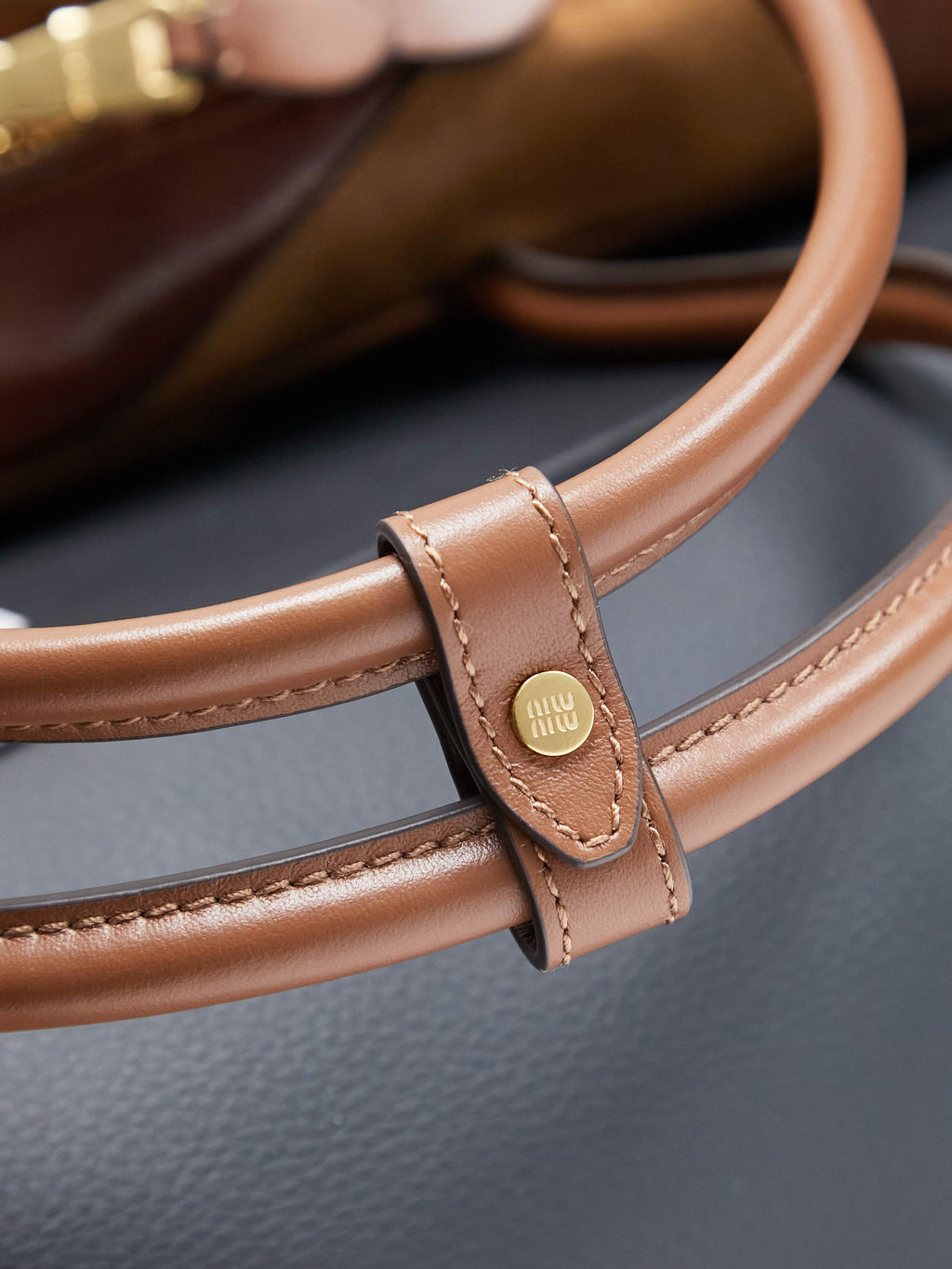 Miu Miu Beau Patchwork Leather Bag – Brown