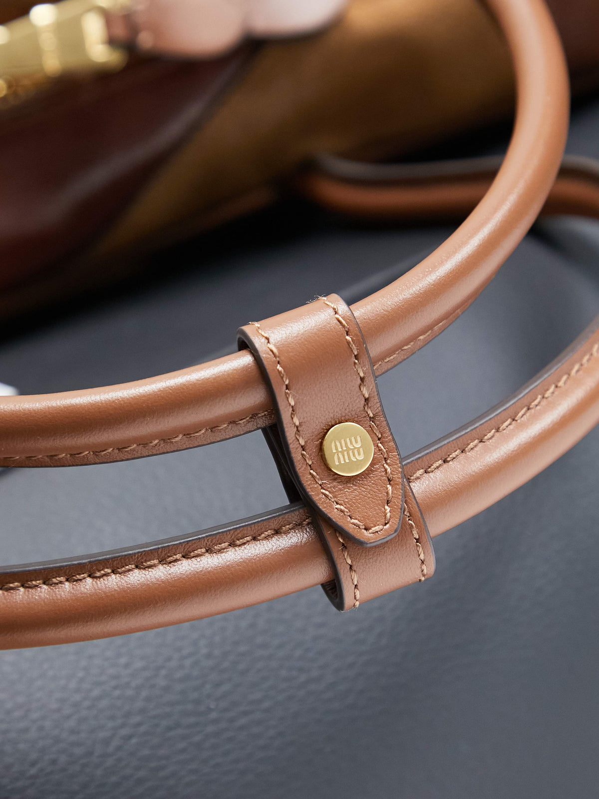 Miu Miu Beau Patchwork Leather Bag – Brown