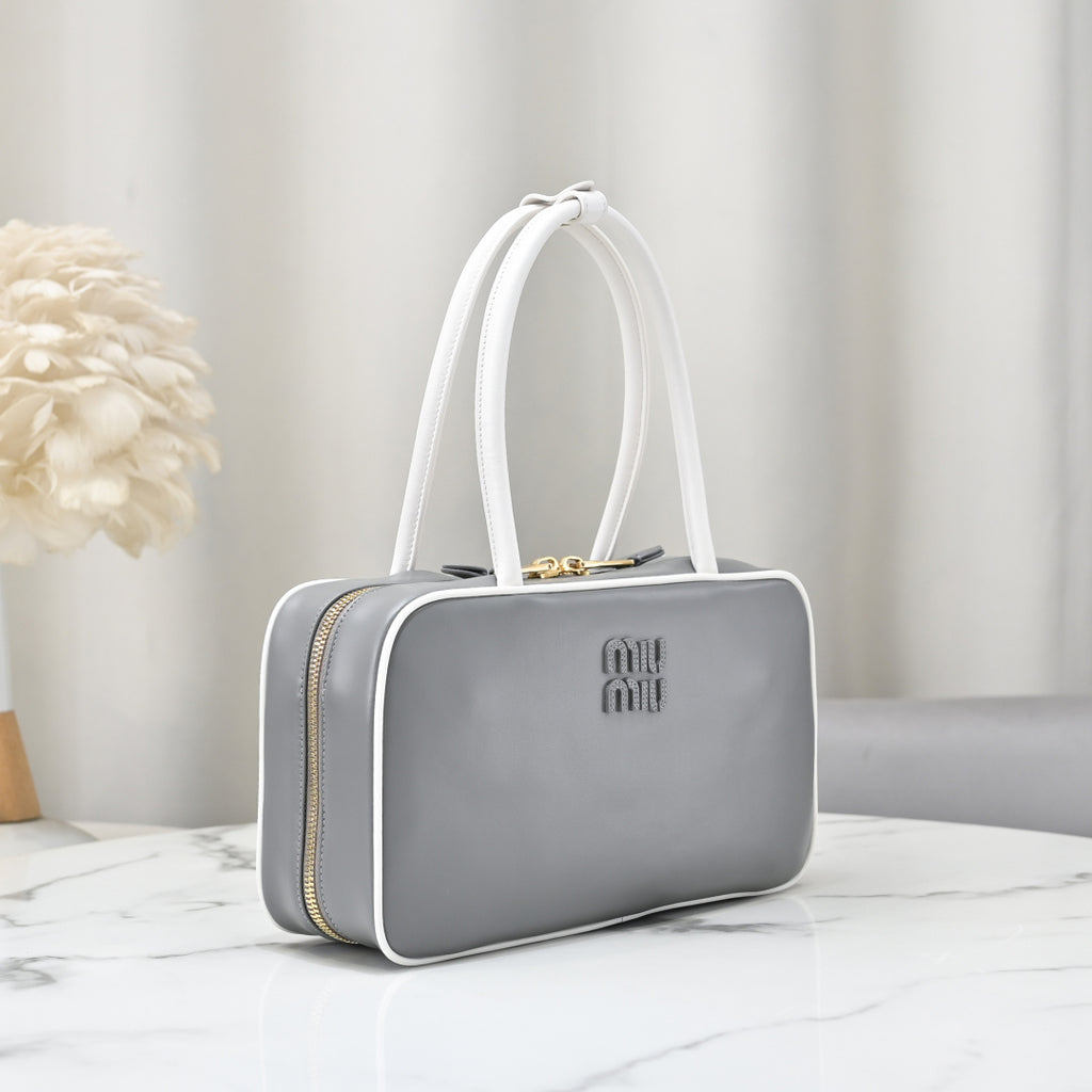 Miu Miu Beau Slim Box Leather Bag – Grey