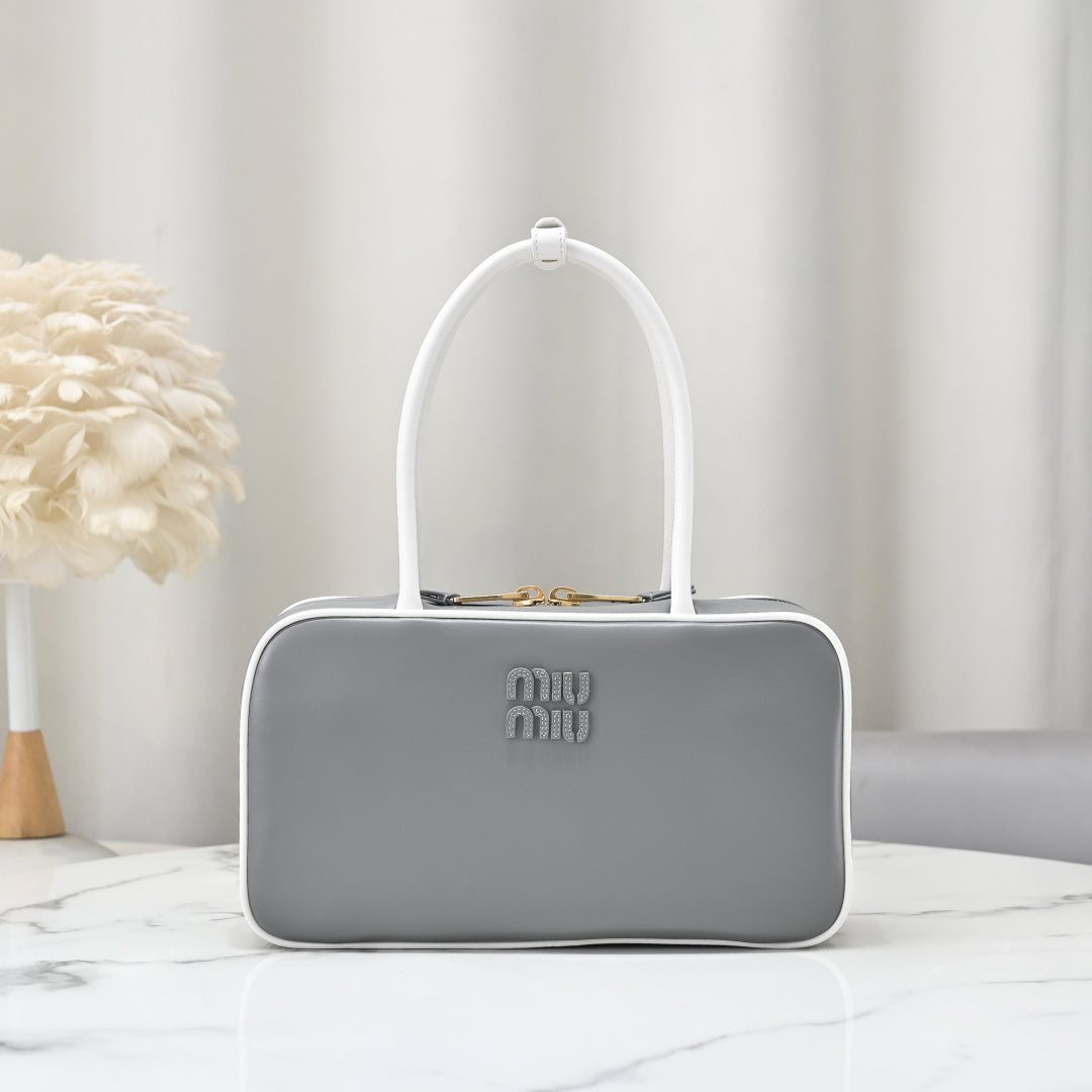 Miu Miu Beau Slim Box Leather Bag – Grey