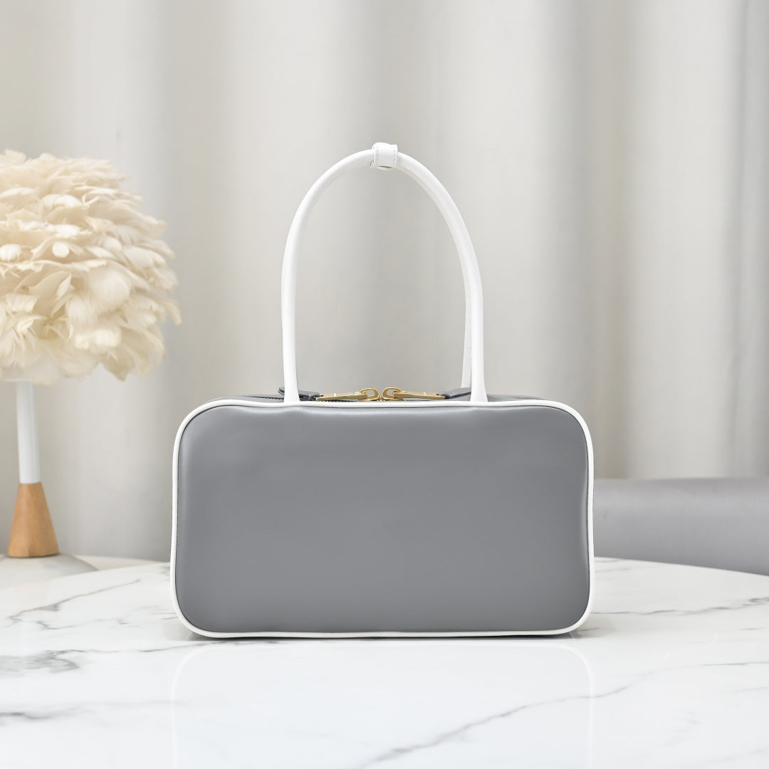 Miu Miu Beau Slim Box Leather Bag – Grey