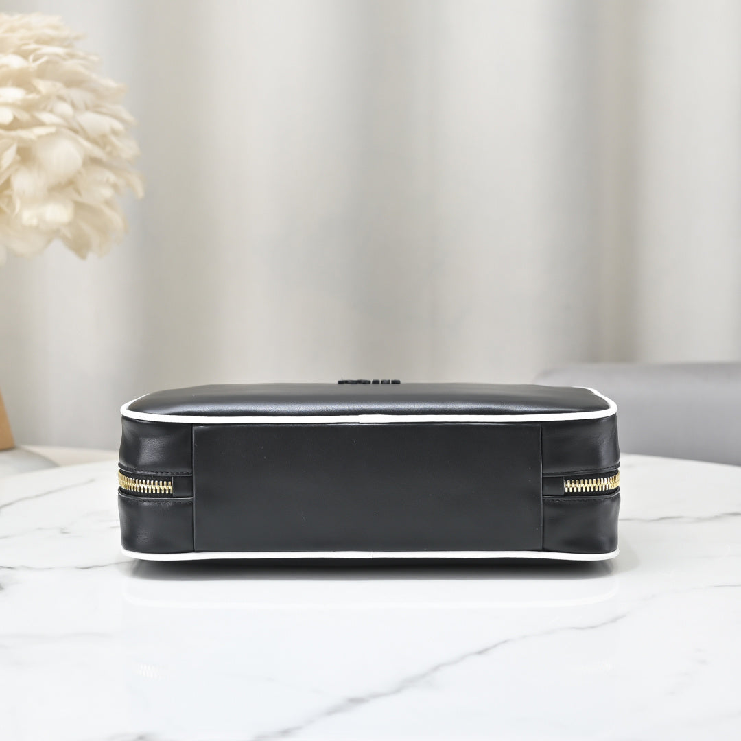 Miu Miu Beau Slim Box Leather Bag – Black