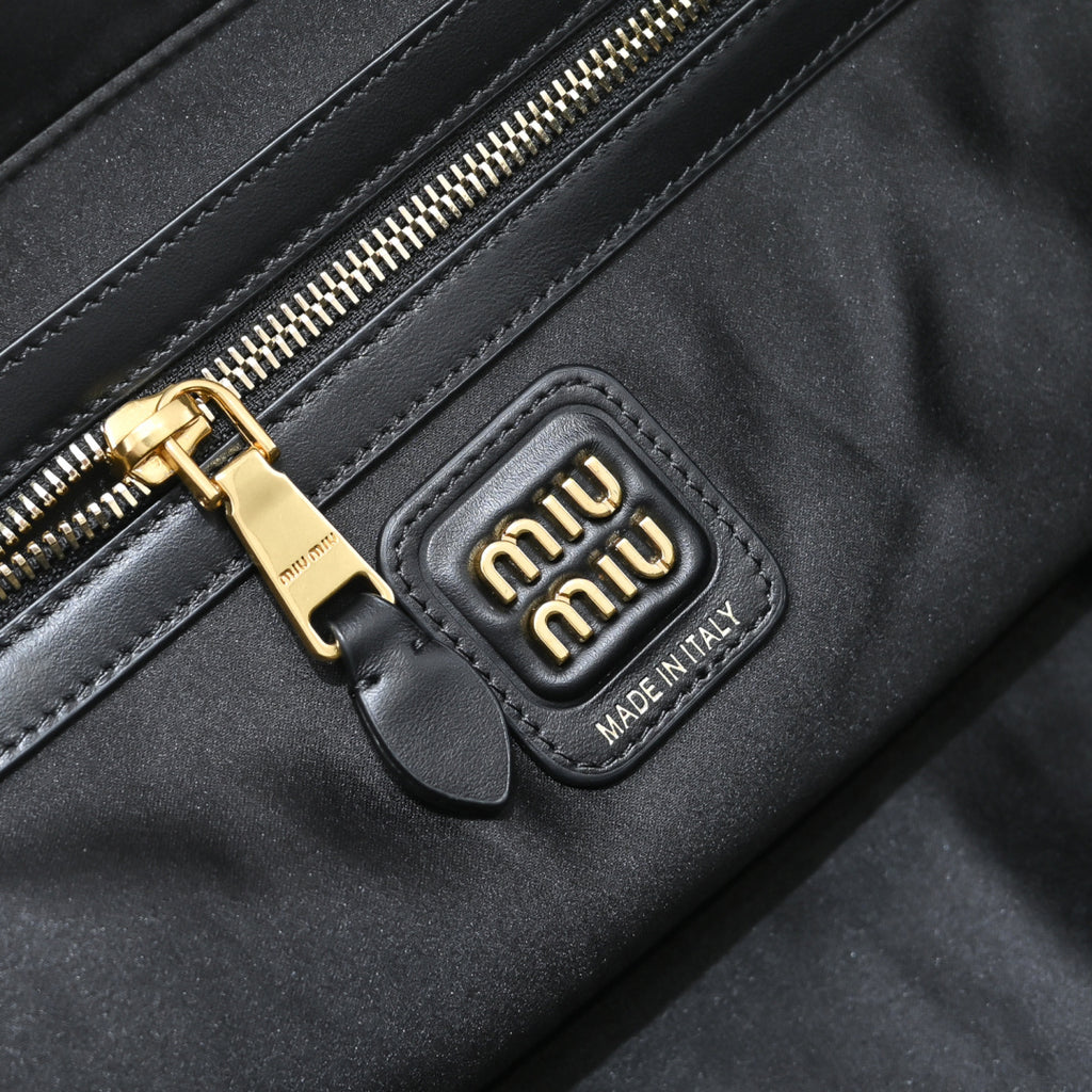 Miu Miu Beau Slim Box Leather Bag – Black