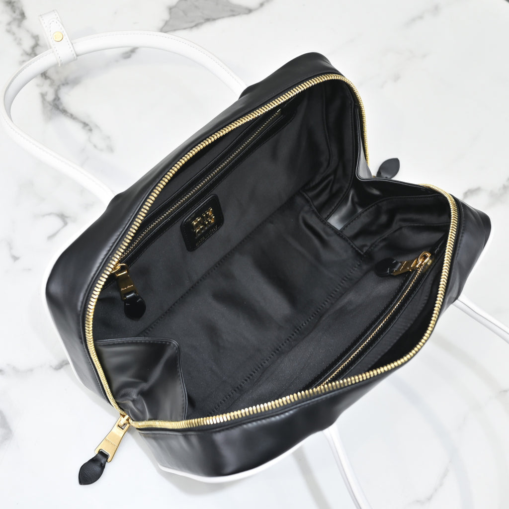 Miu Miu Beau Slim Box Leather Bag – Black