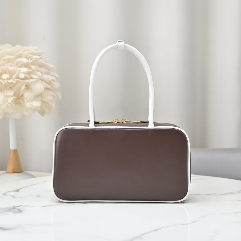 Miu Miu Beau Slim Box Leather Bag – Dark Brown