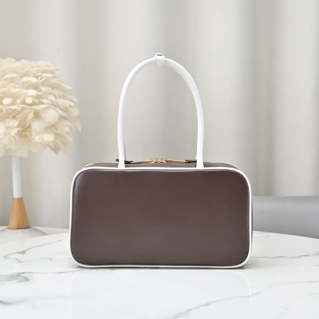 Miu Miu Beau Slim Box Leather Bag – Dark Brown