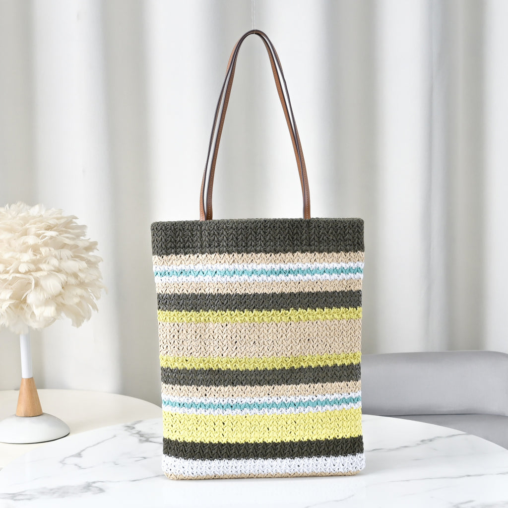Miu Miu Striped Crochet Bucket Bag – Multicolor