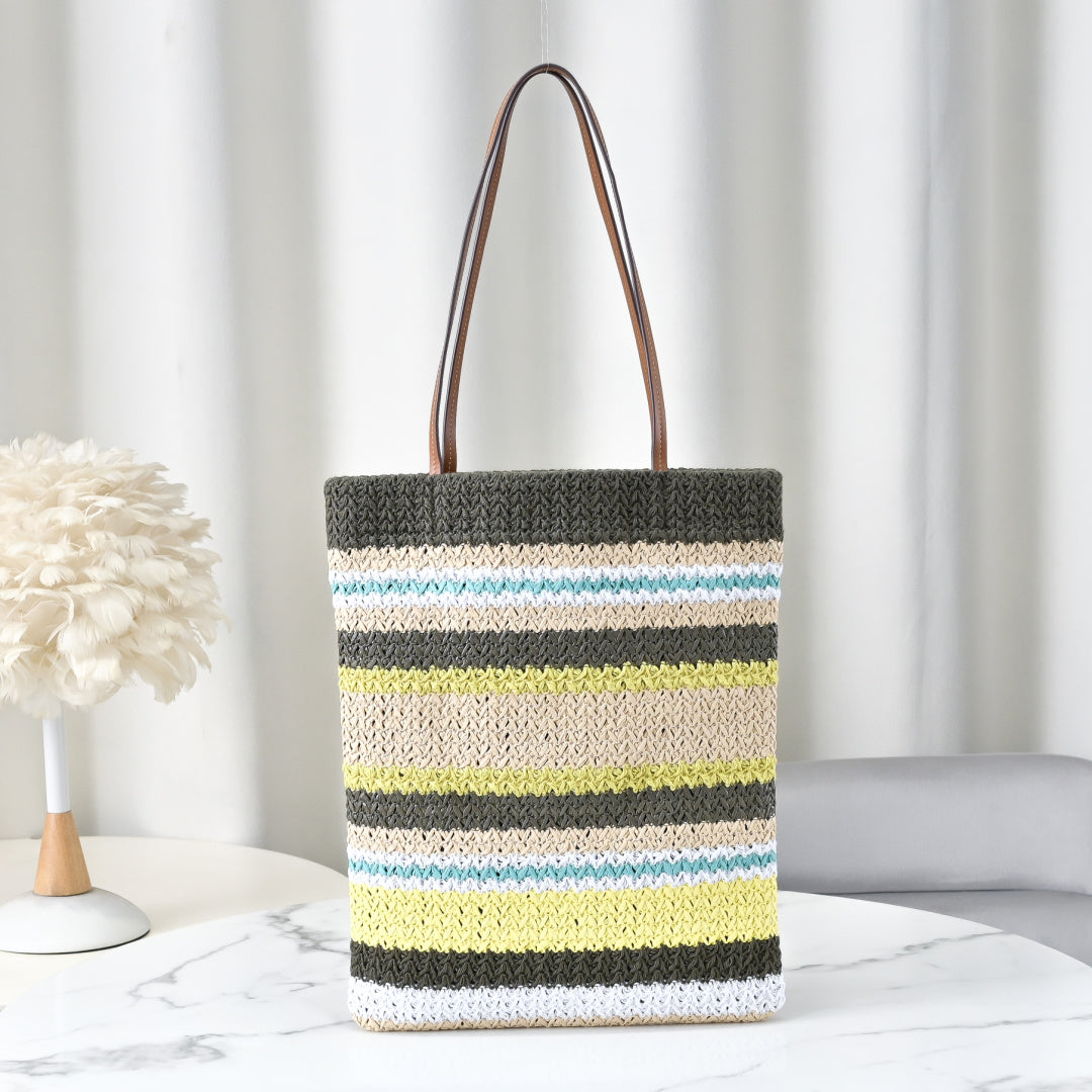 Miu Miu Striped Crochet Bucket Bag – Multicolor