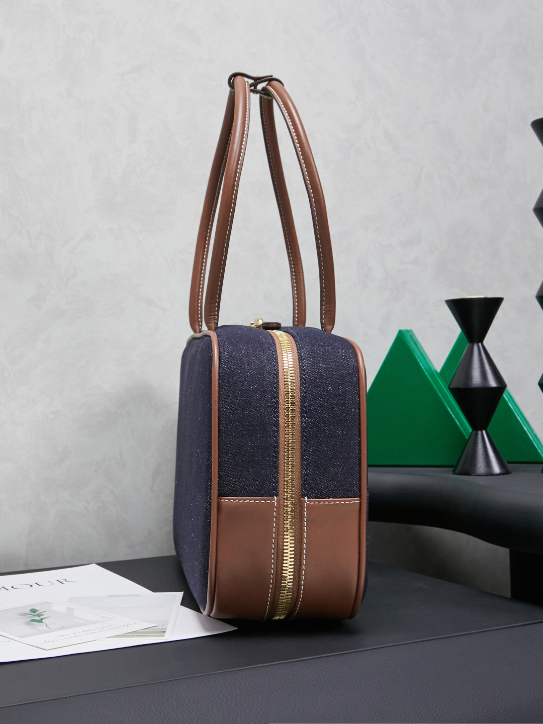 Miu Miu Denim Box Top Handle Bag – Navy Blue