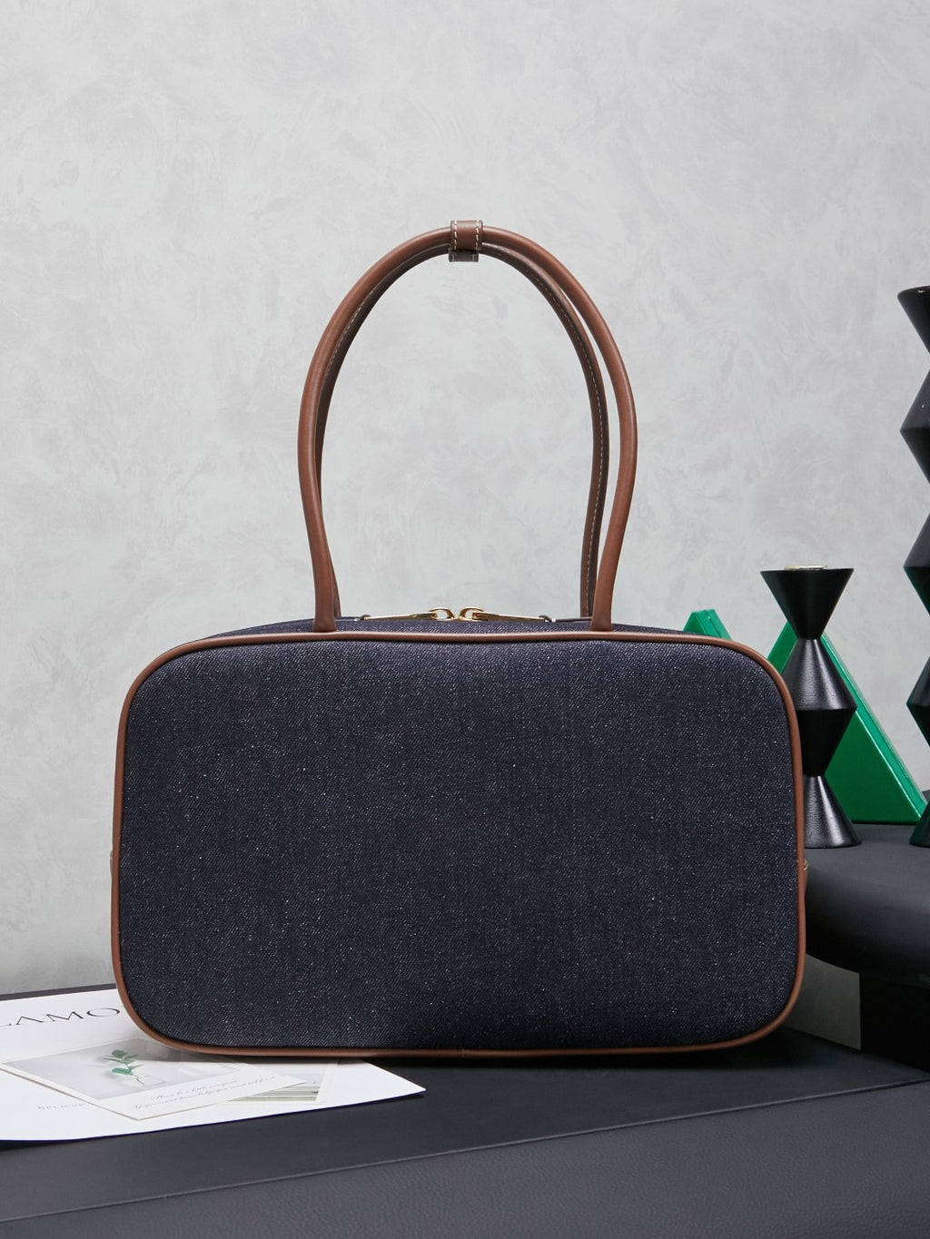 Miu Miu Denim Box Top Handle Bag – Navy Blue
