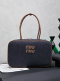Miu Miu Denim Box Top Handle Bag – Navy Blue