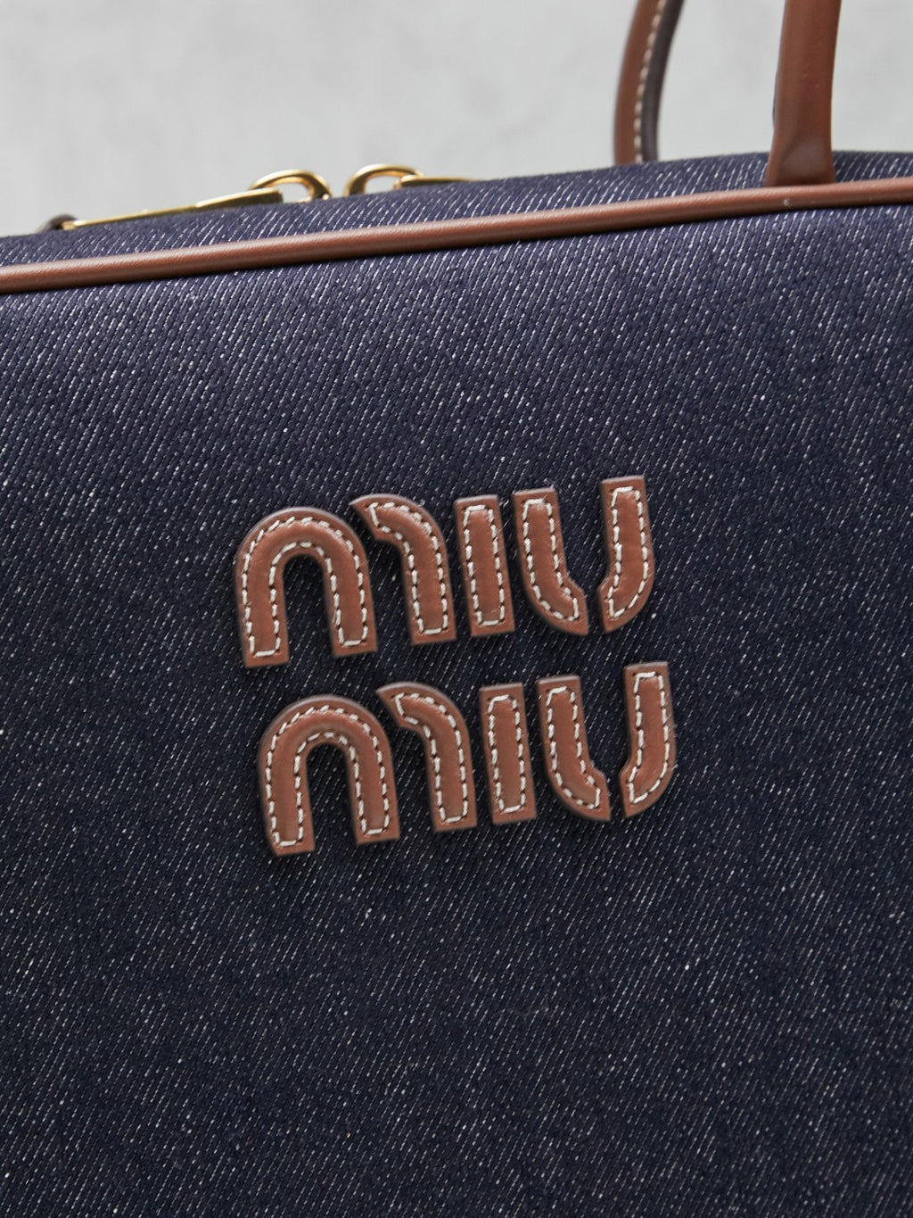 Miu Miu Denim Box Top Handle Bag – Navy Blue