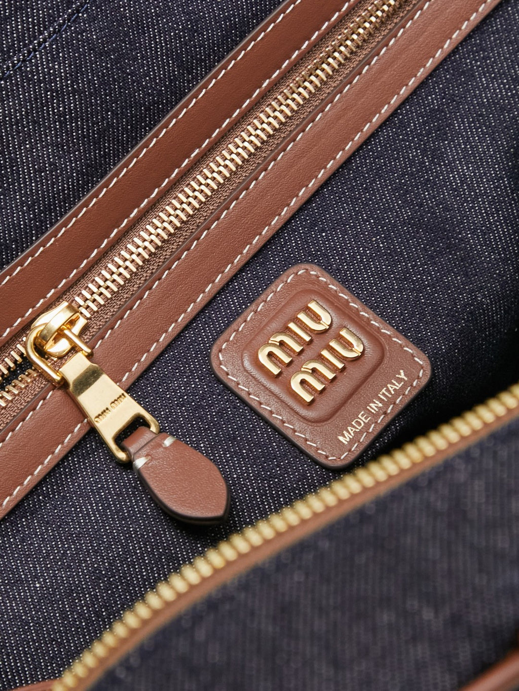 Miu Miu Denim Box Top Handle Bag – Navy Blue