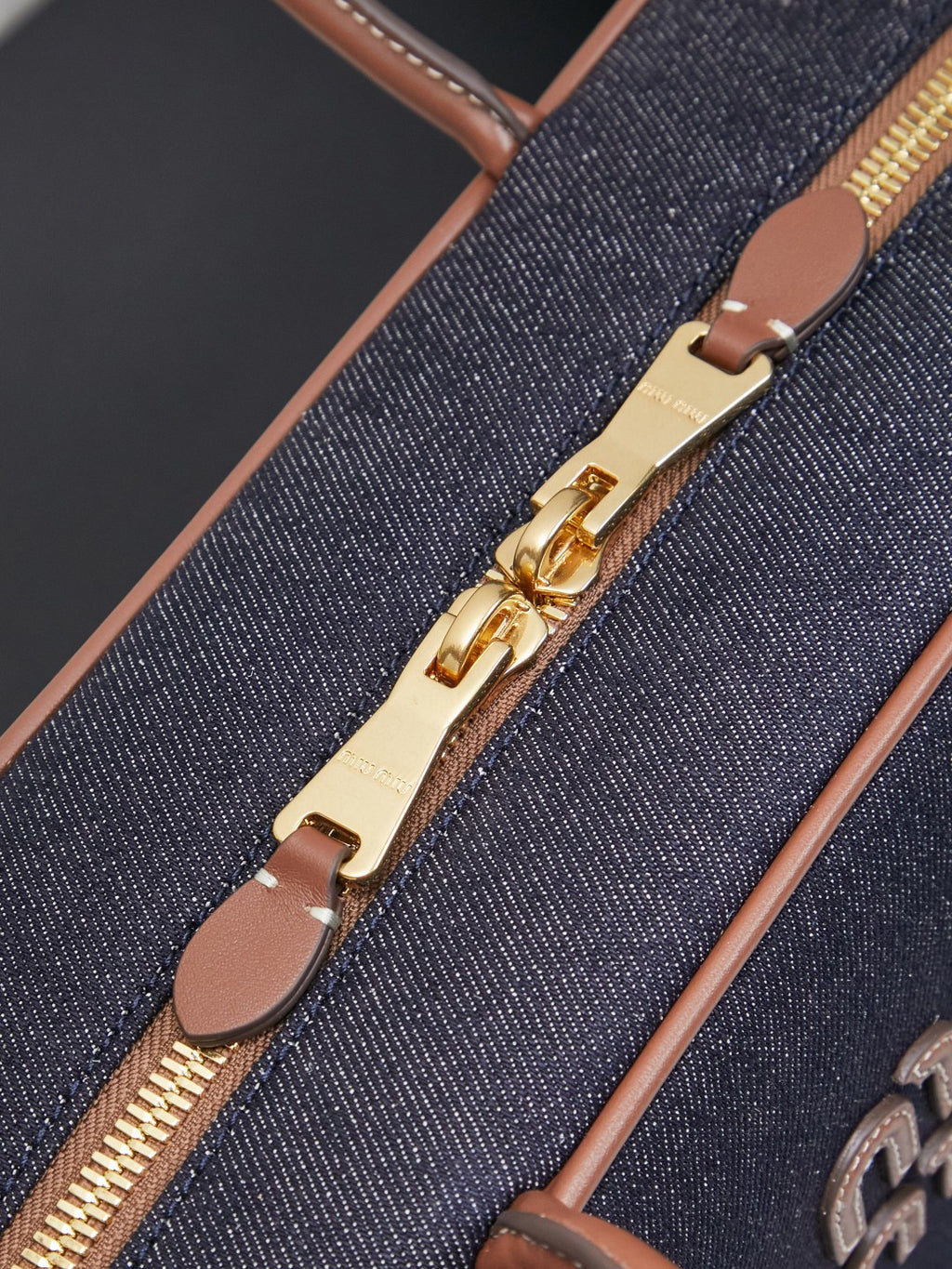 Miu Miu Denim Box Top Handle Bag – Navy Blue
