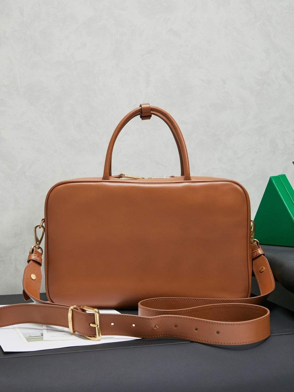 Miu Miu Beau Large Box Leather Bag – Cognac