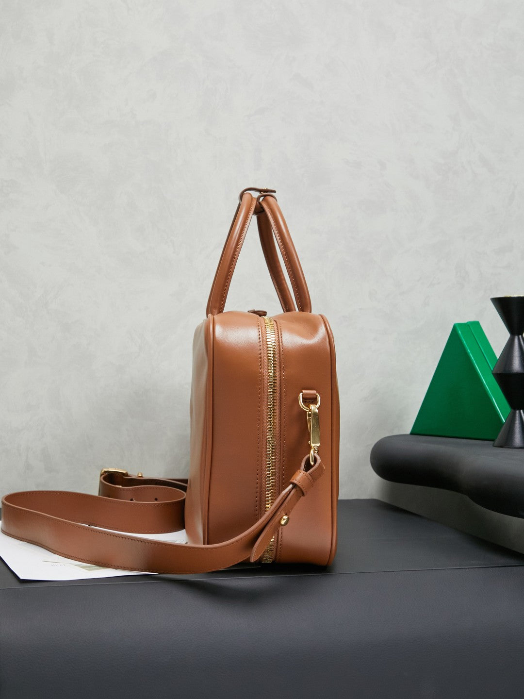 Miu Miu Beau Large Box Leather Bag – Cognac