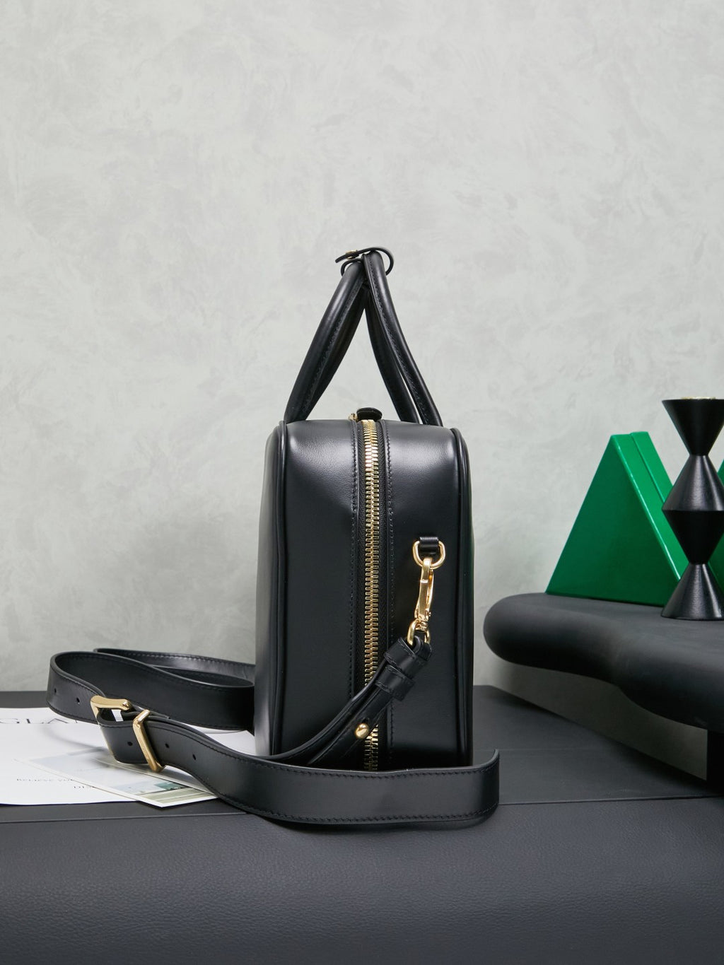 Miu Miu Beau Large Box Leather Bag – Black