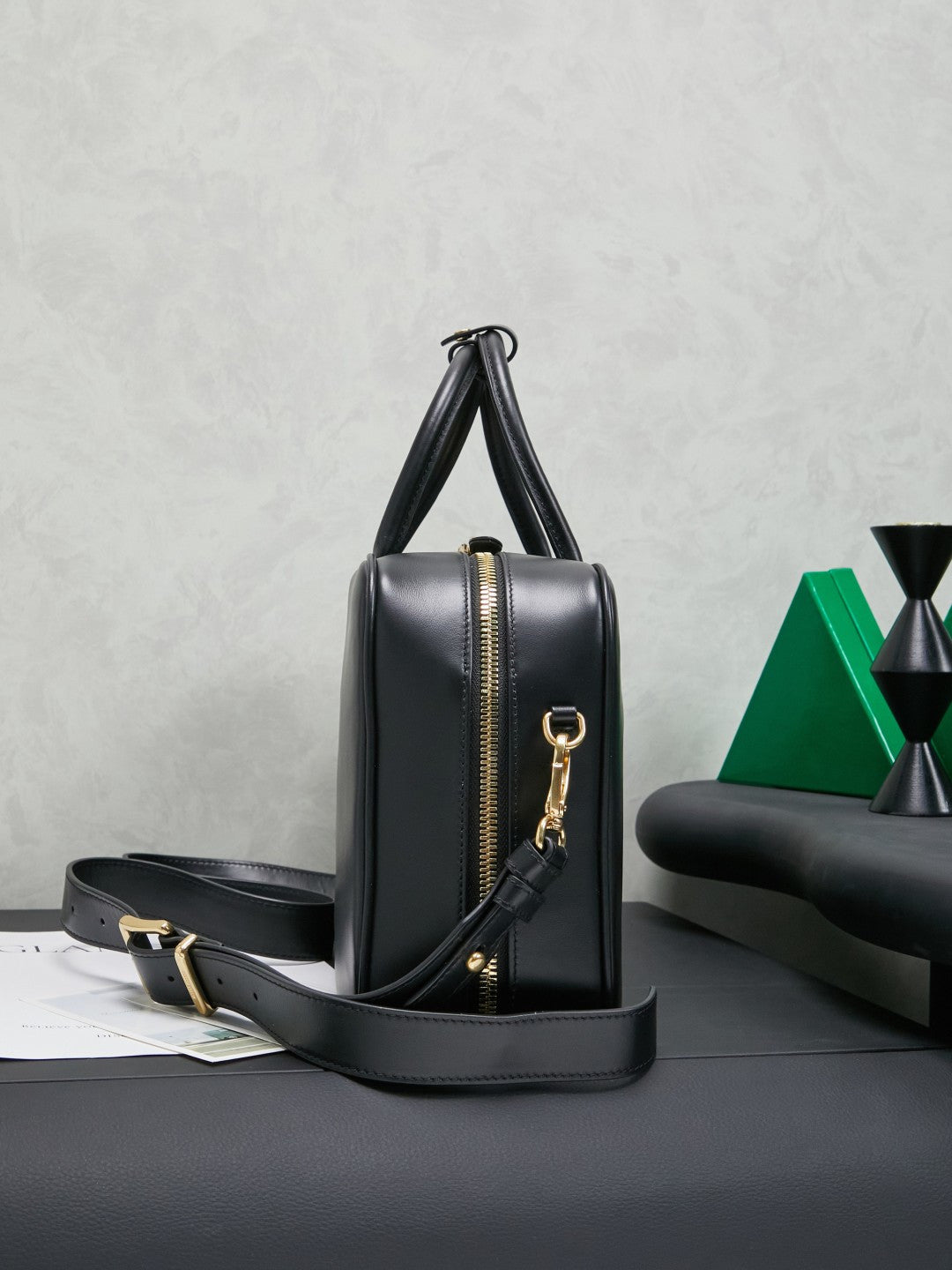 Miu Miu Beau Large Box Leather Bag – Black