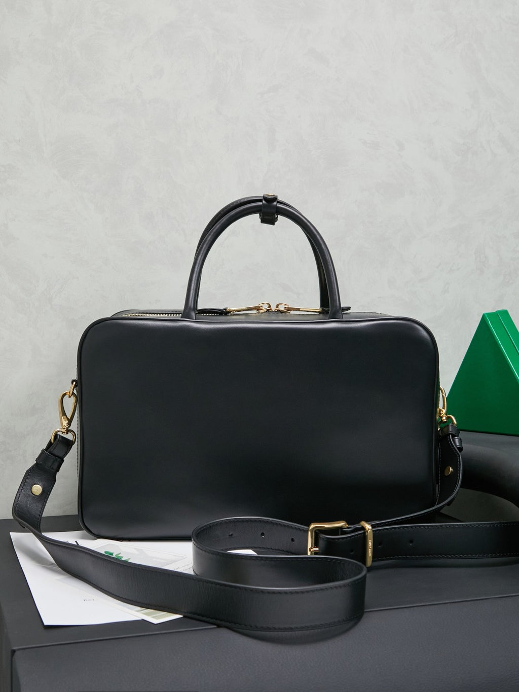 Miu Miu Beau Large Box Leather Bag – Black
