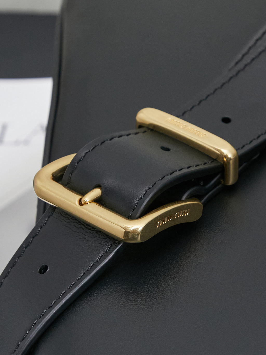 Miu Miu Beau Large Box Leather Bag – Black