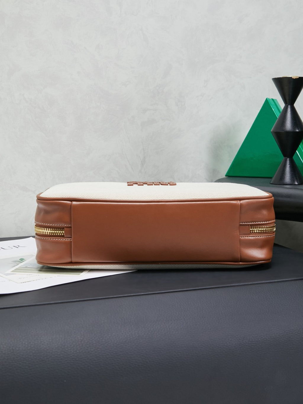 Miu Miu Beau Canvas Bag – White & Brown