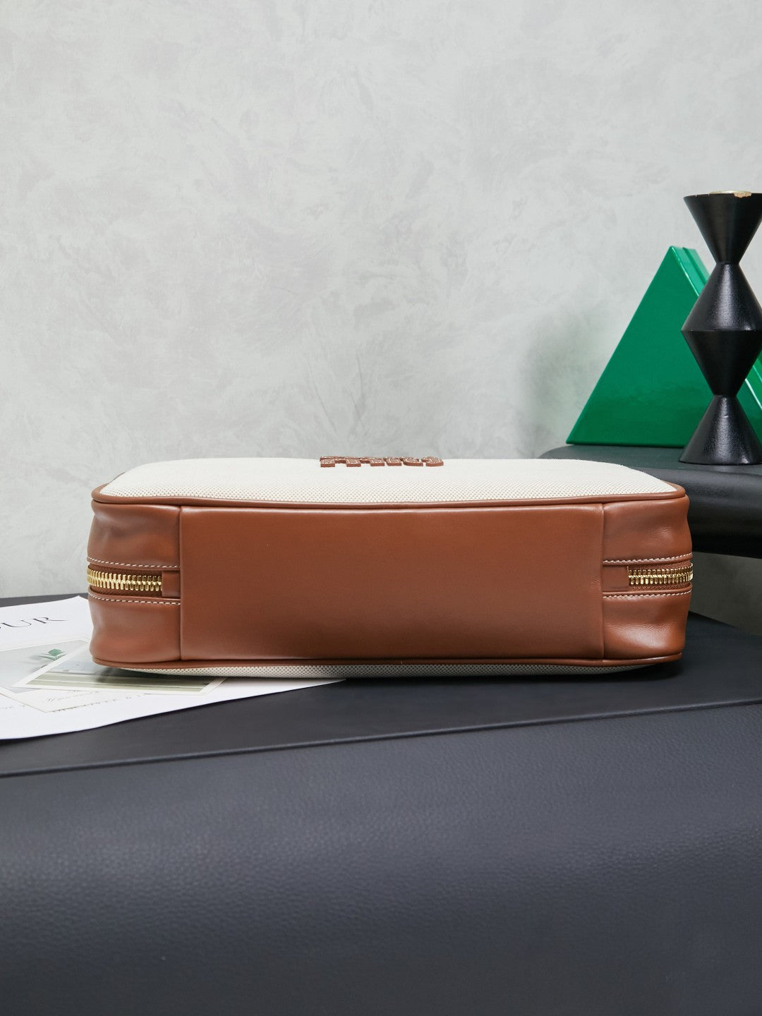 Miu Miu Beau Canvas Bag – White & Brown
