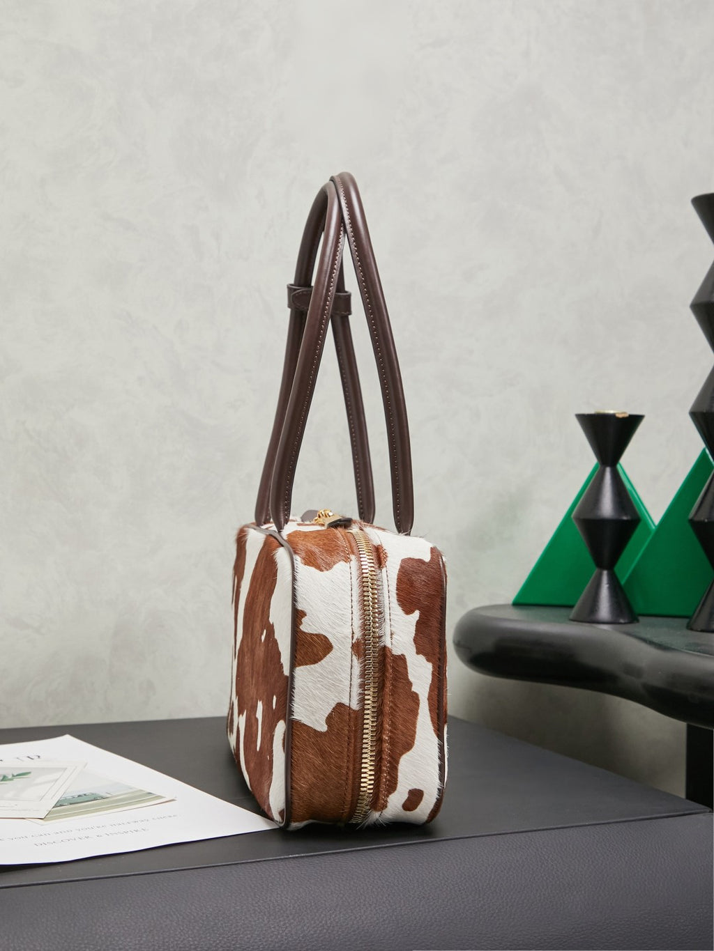 Miu Miu Beau Cow Hair Bag – Brown & White