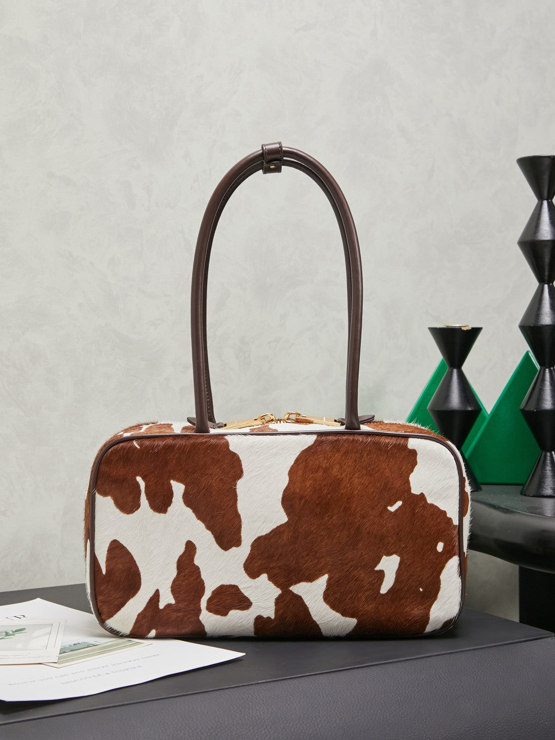 Miu Miu Beau Cow Hair Bag – Brown & White
