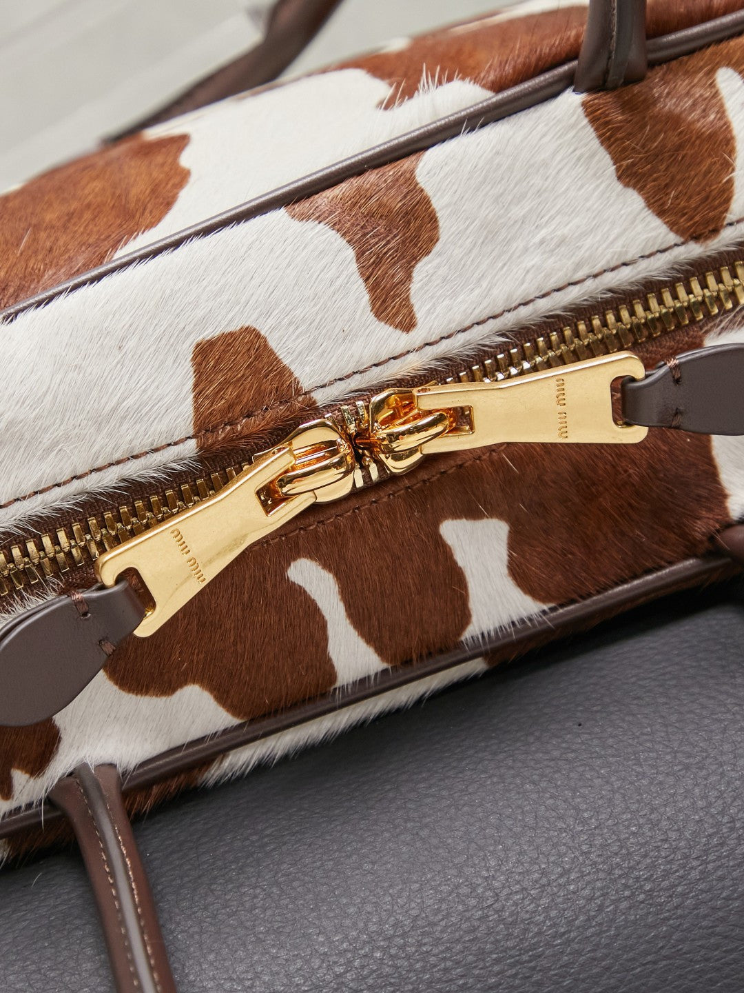 Miu Miu Beau Cow Hair Bag – Brown & White