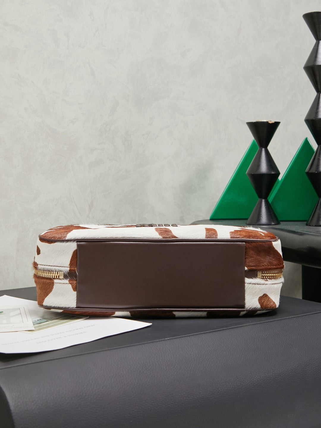 Miu Miu Beau Cow Hair Bag – Brown & White