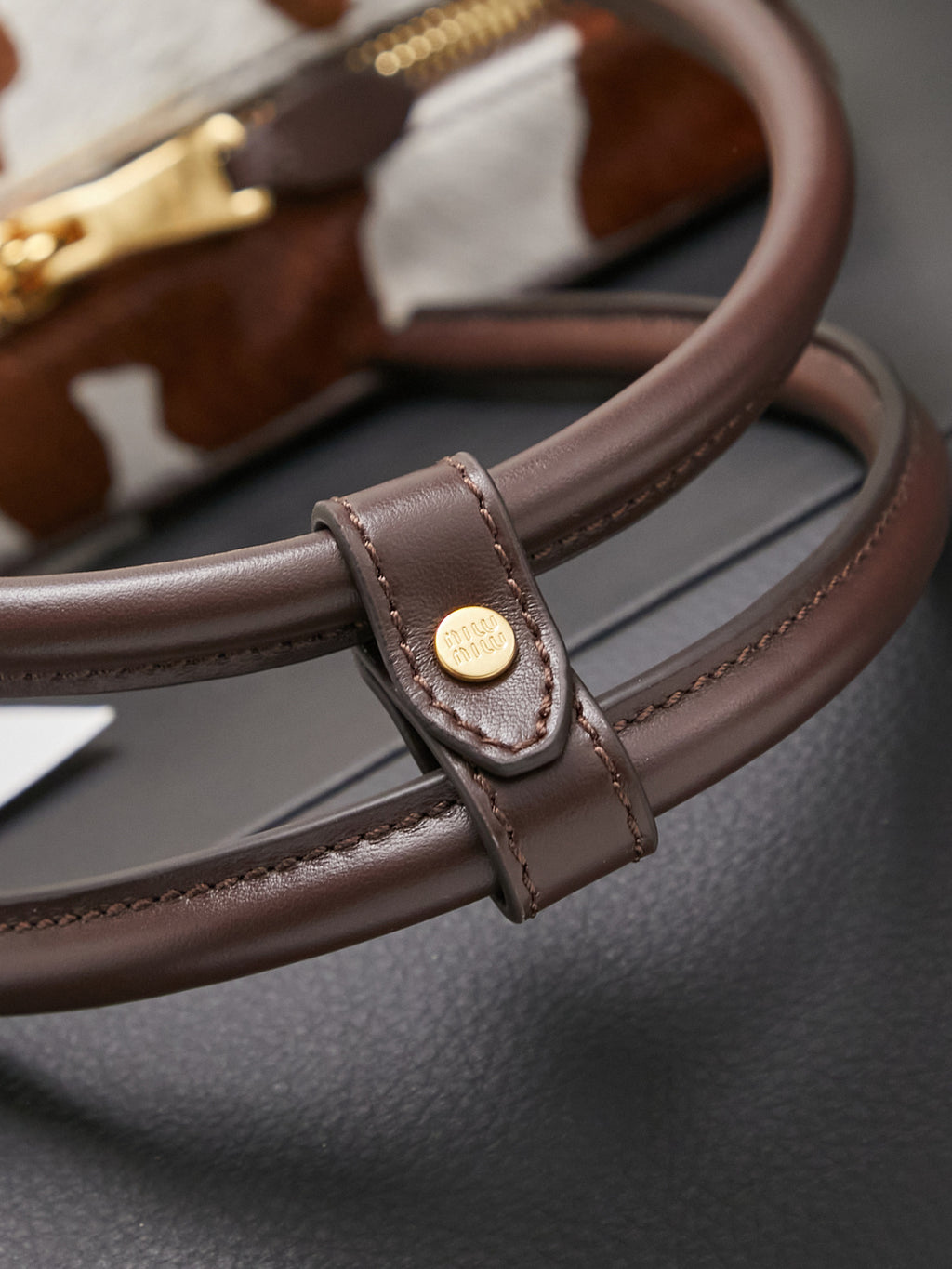 Miu Miu Beau Cow Hair Bag – Brown & White