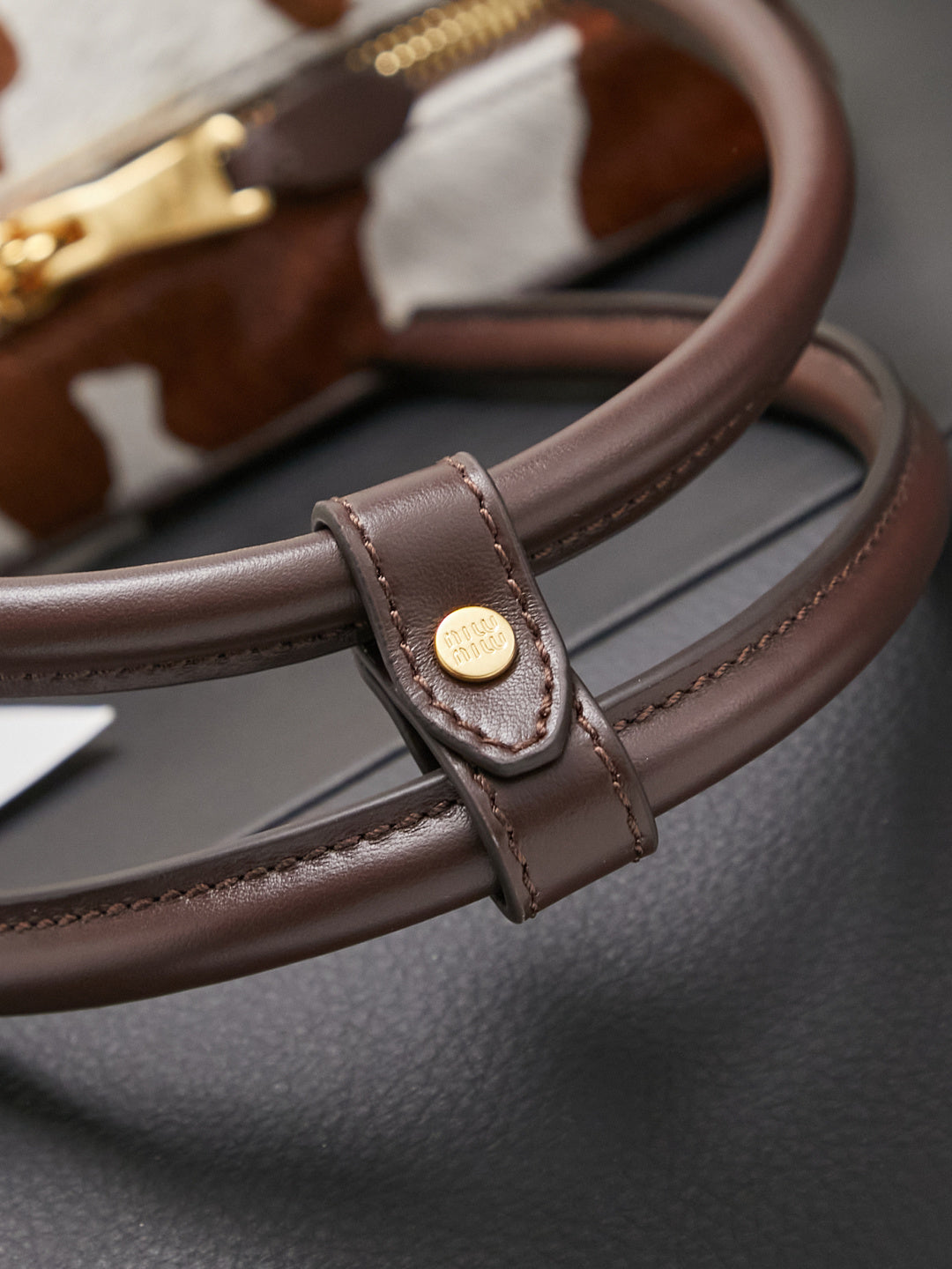 Miu Miu Beau Cow Hair Bag – Brown & White