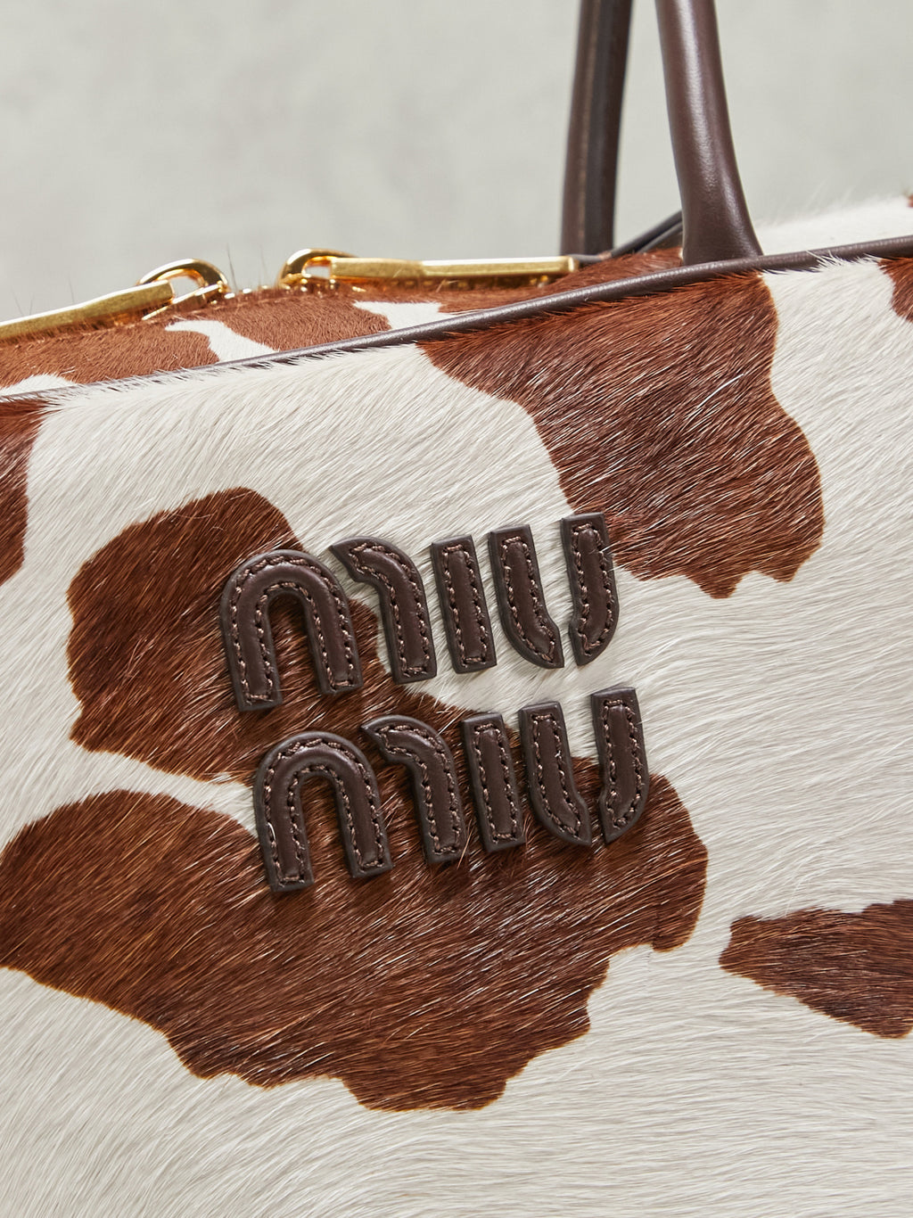 Miu Miu Beau Cow Hair Bag – Brown & White
