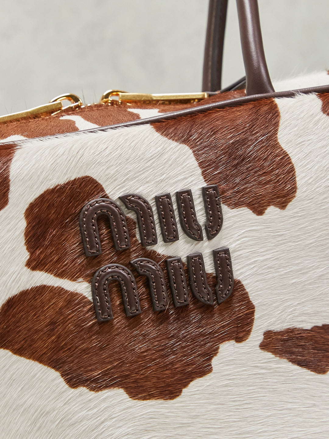 Miu Miu Beau Cow Hair Bag – Brown & White