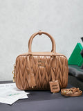 Miu Miu Arcadie Matelassé Leather Bag – Caramel