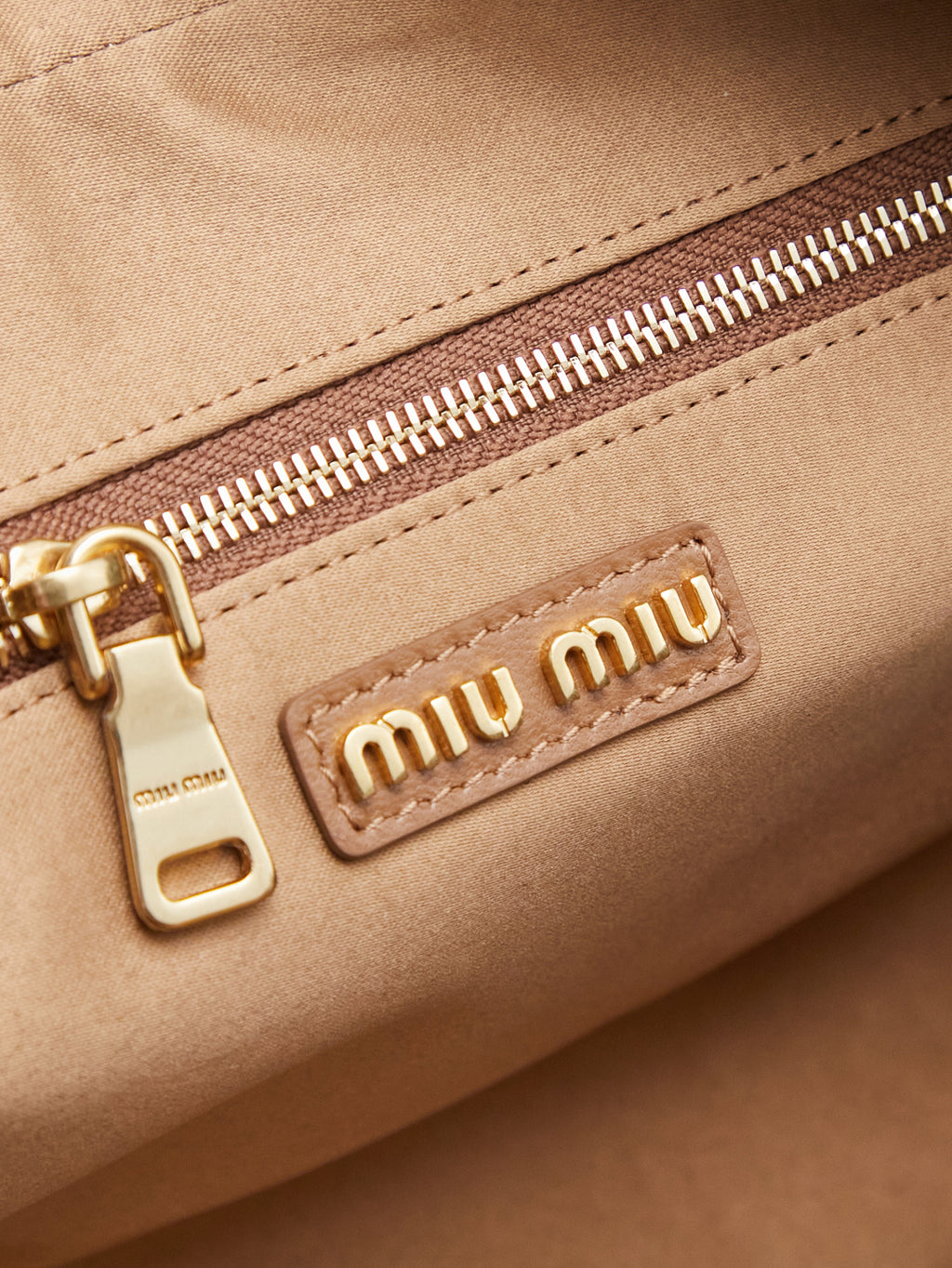 Miu Miu Arcadie Matelassé Leather Bag – Caramel