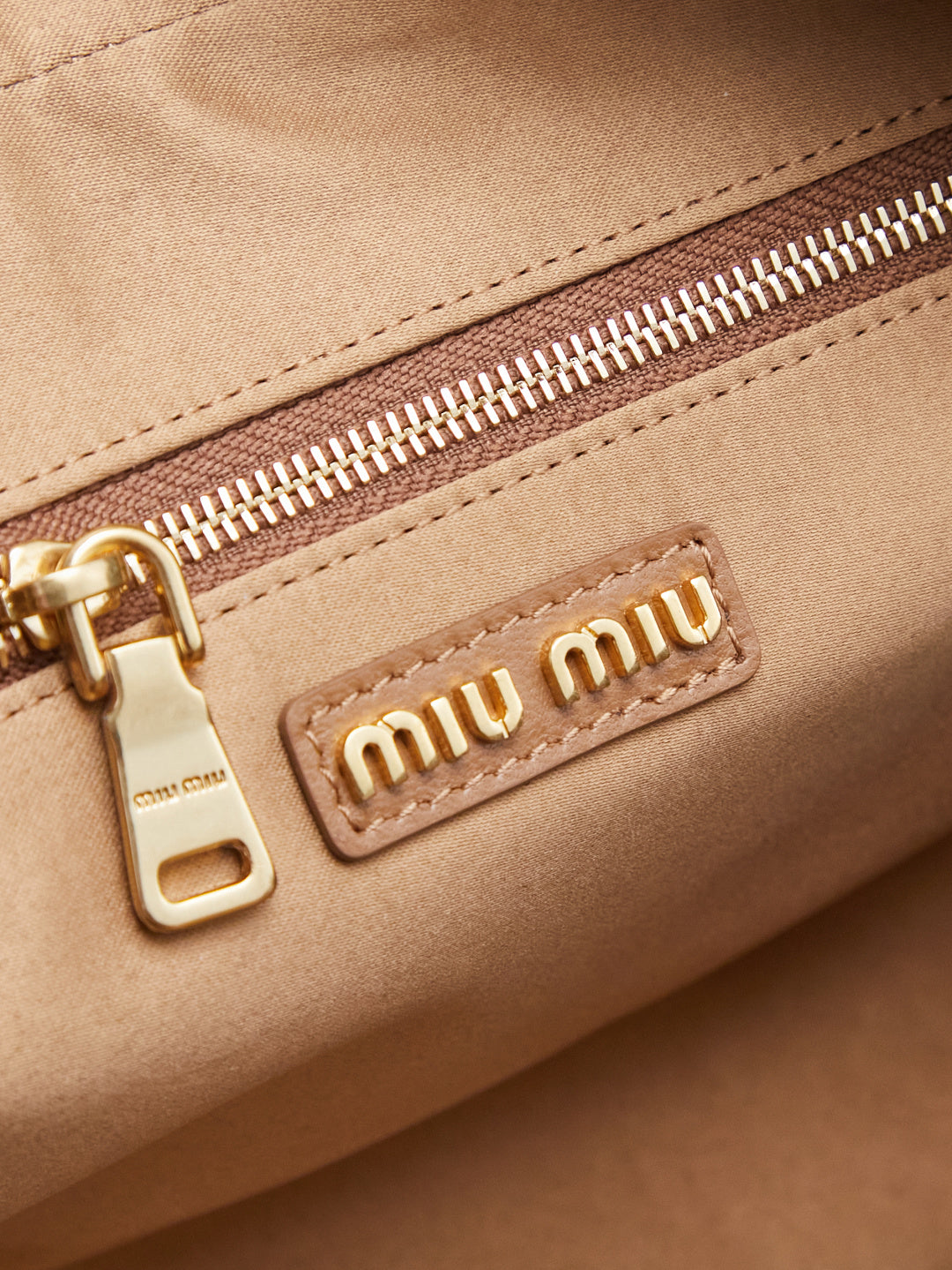 Miu Miu Arcadie Matelassé Leather Bag – Caramel