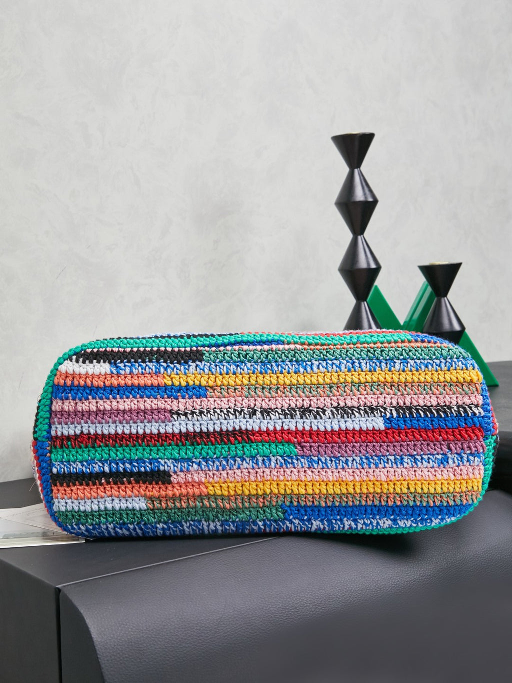 Miu Miu Multicolor Woven Tote Bag – Blue Green Red