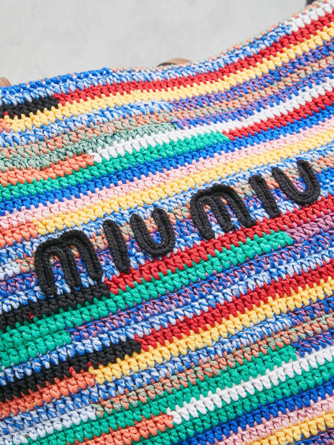 Miu Miu Multicolor Woven Tote Bag – Blue Green Red