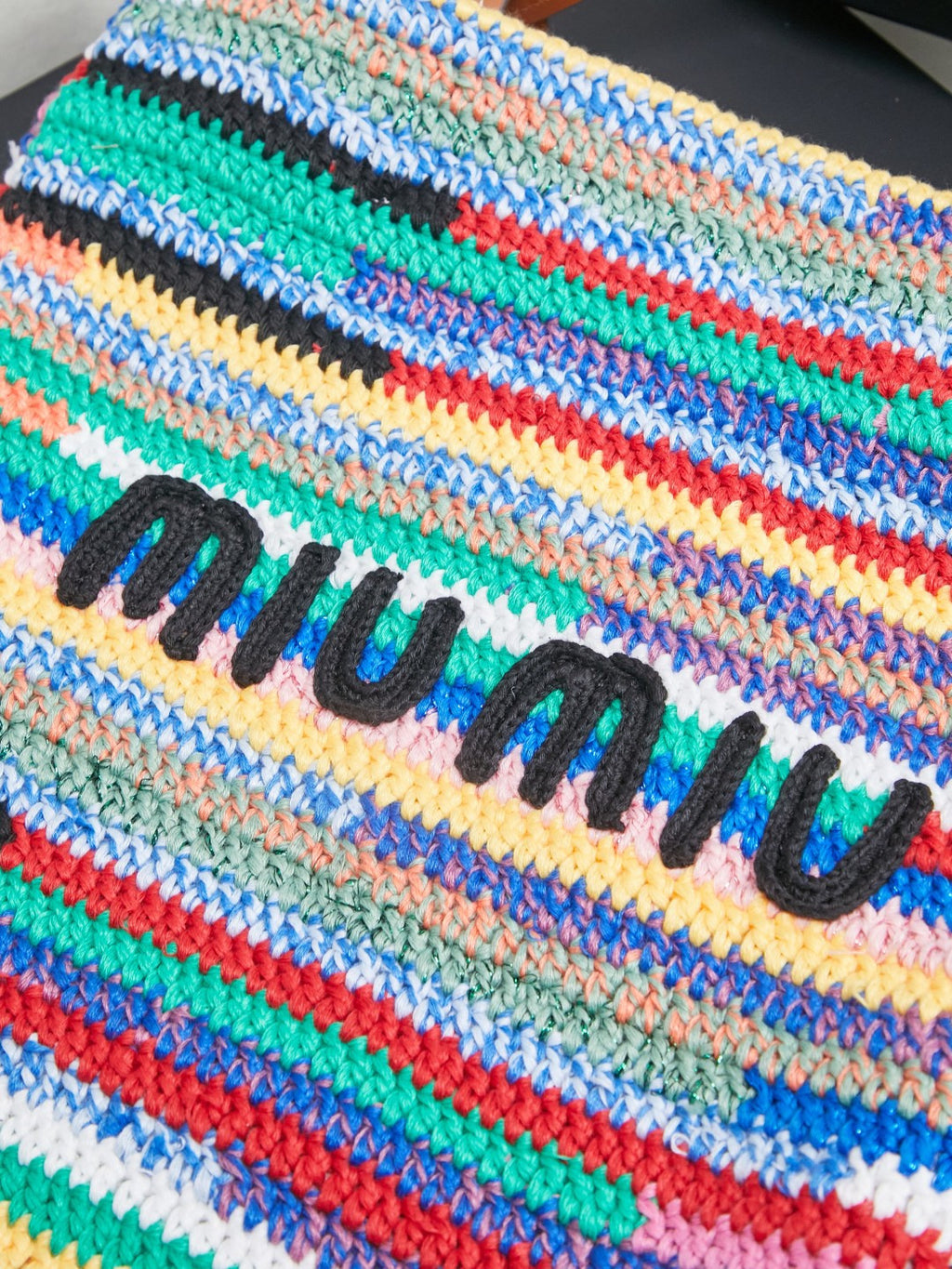 Miu Miu Multicolor Woven Tote Bag – Rainbow
