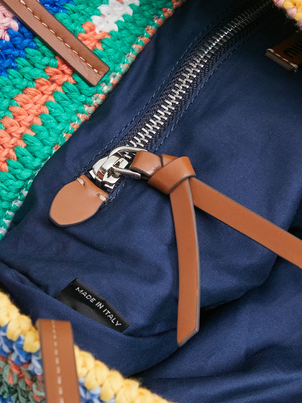 Miu Miu Multicolor Woven Tote Bag – Rainbow