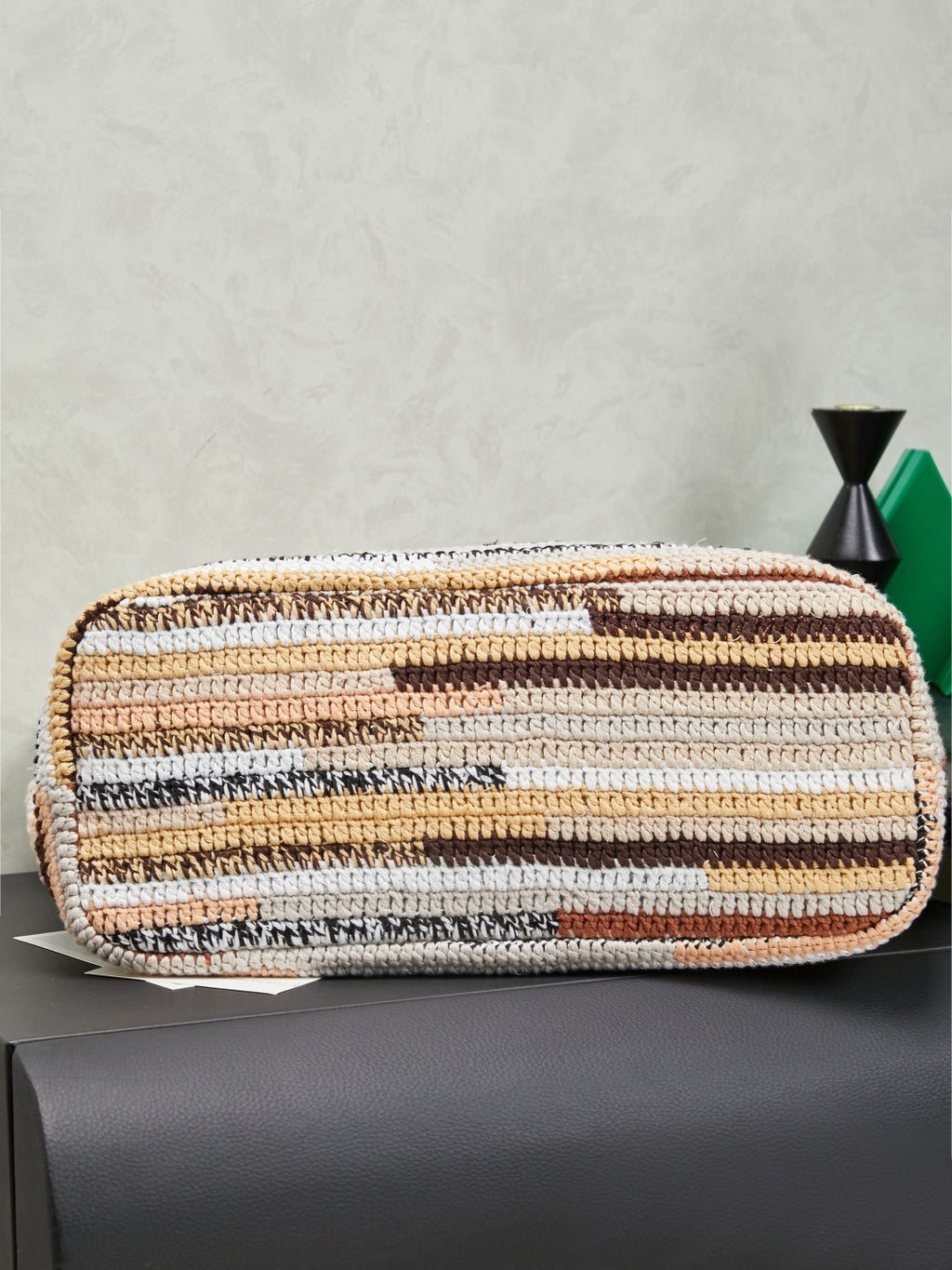 Miu Miu Woven Tote Bag – Beige Brown White