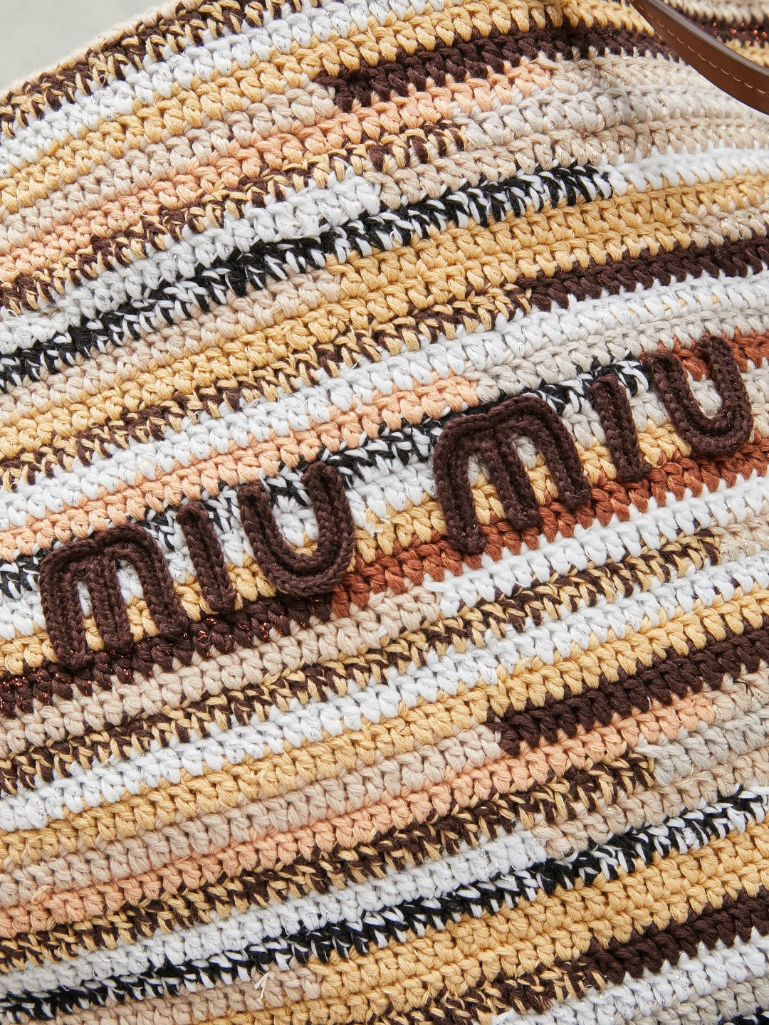 Miu Miu Woven Tote Bag – Beige Brown White